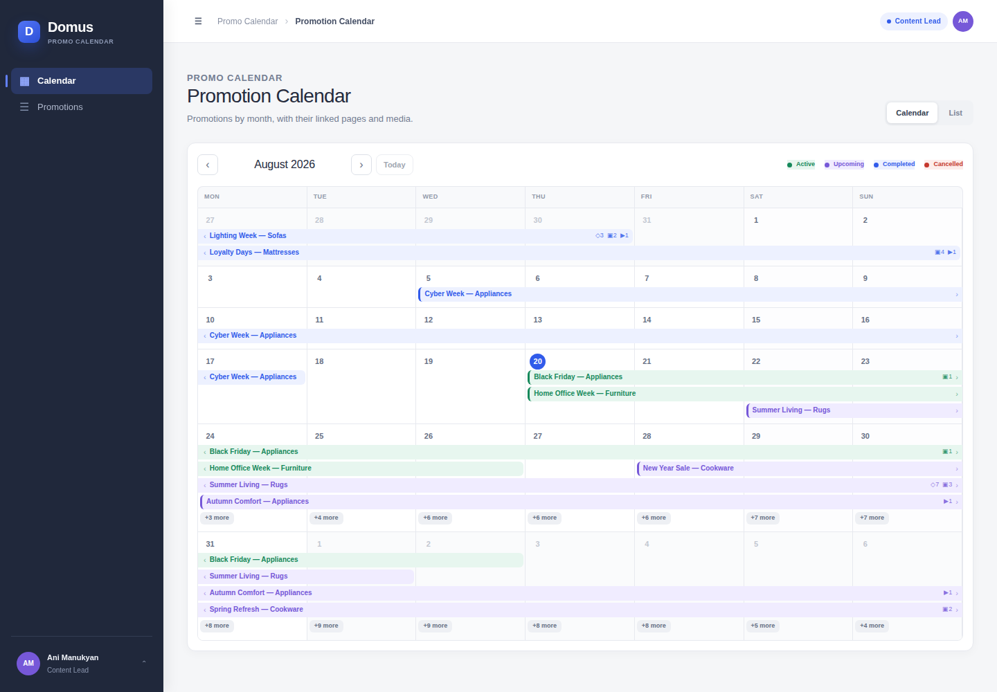Promo Calendar App